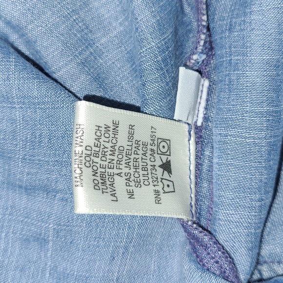 Cloth & Stone Button Down Top - Distressed Denim - Picture 9 of 10